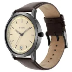Titan Men’s Golden Dial Quartz Analog Round Leather Strap Watch (1806NL02) - Image 2