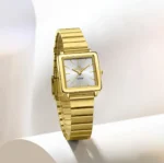 NAVIFORCE NF5048 Women’s Square Quartz Watch – Golden White - Image 4