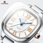 NAVIFORCE NF5042 Women’s Square Quartz Watch – Rose white - Image 2