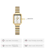 NAVIFORCE NF5050 Women’s Rectangular Quartz Watch – Golden White - Image 5