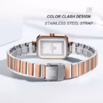 NAVIFORCE NF5050 Women’s Rectangular Quartz Watch – Rose Blue - Image 5