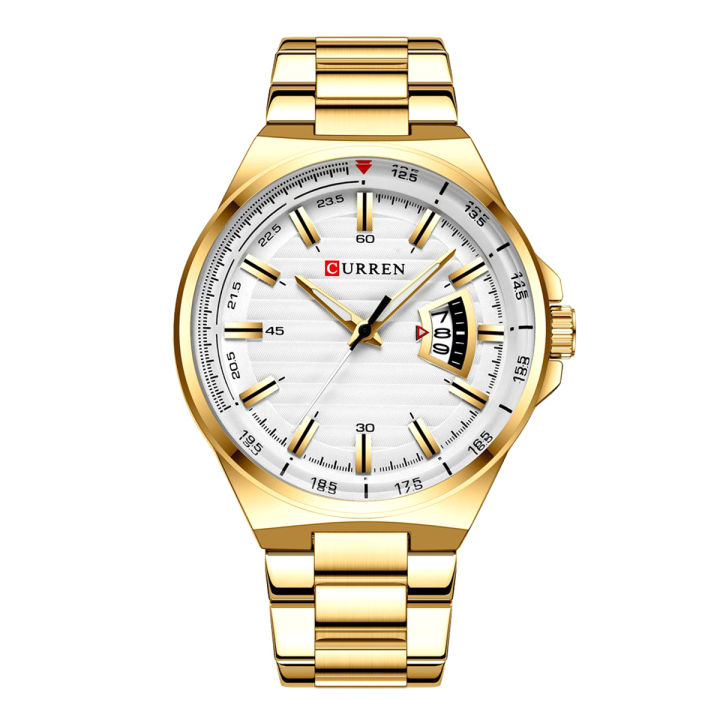 Curren 8375 Men’s Quartz Watch – Golden White - Image 1