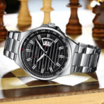 Curren 8375 Men’s Quartz Watch – Silver Black Stainless Steel - Image 3