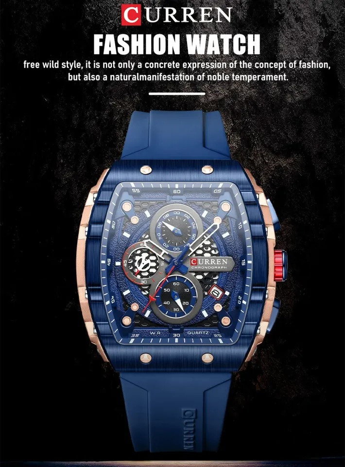 Curren 8442 Men’s Chronograph Watch – Rose Blue - Image 3