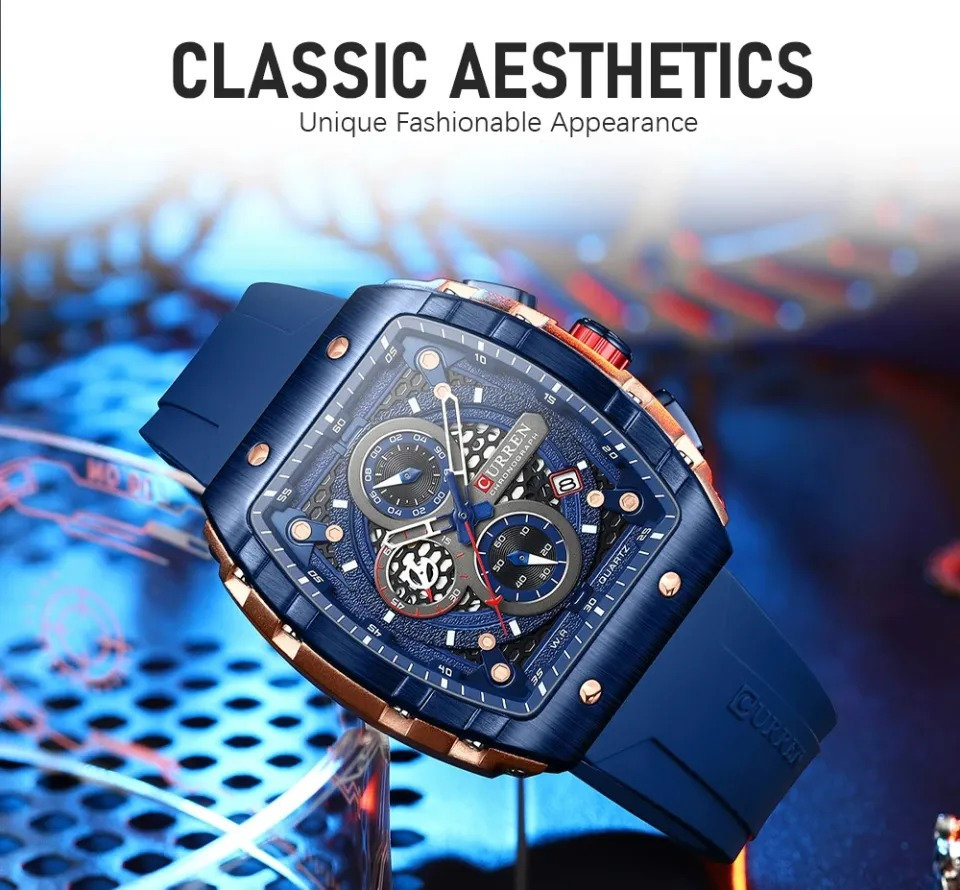 Curren 8442 Men’s Chronograph Watch – Rose Blue - Image 2
