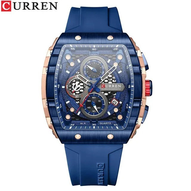 Curren 8442 Men’s Chronograph Watch – Rose Blue - Image 1