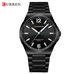 Curren 8493 Men's Minimalist Stainless Steel Quartz Watch — Black