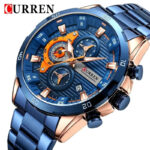 Curren 8402 Men’s Chronograph Watch – Rose Blue - Image 4