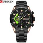 Curren 8402 Men’s Chronograph Watch – Rose Green