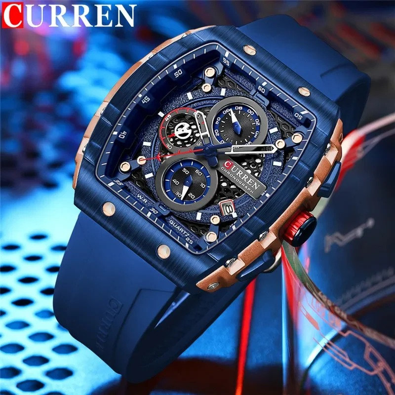 Curren 8442 Men’s Chronograph Watch – Rose Blue - Image 4