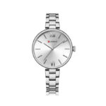 Curren 9017 Ladies Slim Alloy Quartz Watch — Silver White