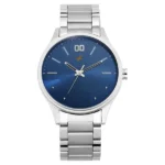 Fastrack Bare Basics Blue Dial Stainless Steel Strap Watch (3247SM01)
