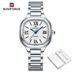 NAVIFORCE NF5042 Women’s Square Quartz Watch – Silver White - Image 3