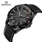 Naviforce 8023 Men's Business Stainless Steel Quartz Watch — Black White - Image 2