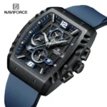 Naviforce 8025 Men's Square Case Chronograph Sport Watch — Blue - Image 2