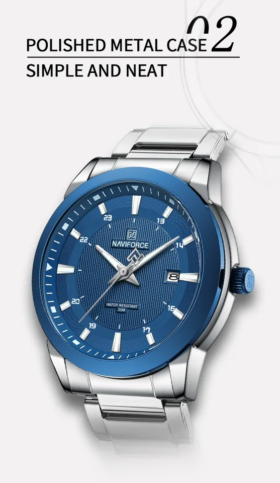 NAVIFORCE NF8029 Men's Watch - SILVER BLUE - Image 3