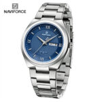 NAVIFORCE NF8030 Men's Stainless Steel Quartz Watch – Silver Blue - Image 2