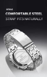 NAVIFORCE NF8042 Men's Two-Tone Stainless Steel Watch – Silver White - Image 6