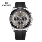 NAVIFORCE NF8054 Men's Stainless Steel Quartz Watch – Silver Ash