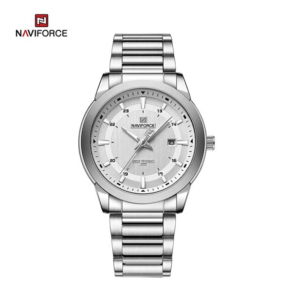 NAVIFORCE_NF8029_Men's_Watch_-_Silver_White_shopz NAVIFORCE NF8029 Men's Watch - Silver White - Image 1