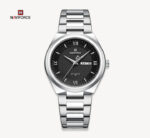 NAVIFORCE NF8030 Men's Stainless Steel Quartz Watch – Silver Black