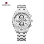 NAVIFORCE NF8042 Men's Two-Tone Stainless Steel Watch – Silver White