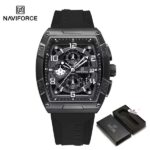 NAVIFORCE NF8052 Men's Stainless Steel Quartz Watch – Black