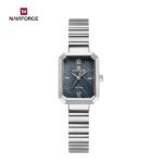 NAVIFORCE NF5050 Women’s Rectangular Quartz Watch – Silver Ash