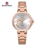 Naviforce 5060 Ladies Elegant Stainless Steel Quartz Watch — Rose White