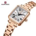 Naviforce 5065 Classique Ladies Stainless Steel Quartz Watch — Rose White - Image 3
