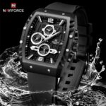 Naviforce 8025 Men's Square Case Chronograph Sport Watch — Black - Image 4