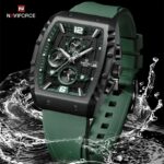 Naviforce 8025 Men's Square Case Chronograph Sport Watch — Green - Image 2