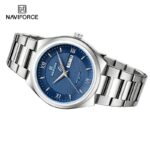 NAVIFORCE NF8030 Men's Stainless Steel Quartz Watch – Silver Blue - Image 4