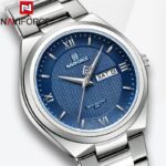 NAVIFORCE NF8030 Men's Stainless Steel Quartz Watch – Silver Blue - Image 3