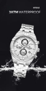 NAVIFORCE NF8042 Men's Two-Tone Stainless Steel Watch – Silver White - Image 4