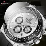 NAVIFORCE NF8054 Men's Stainless Steel Quartz Watch – Silver White - Image 3