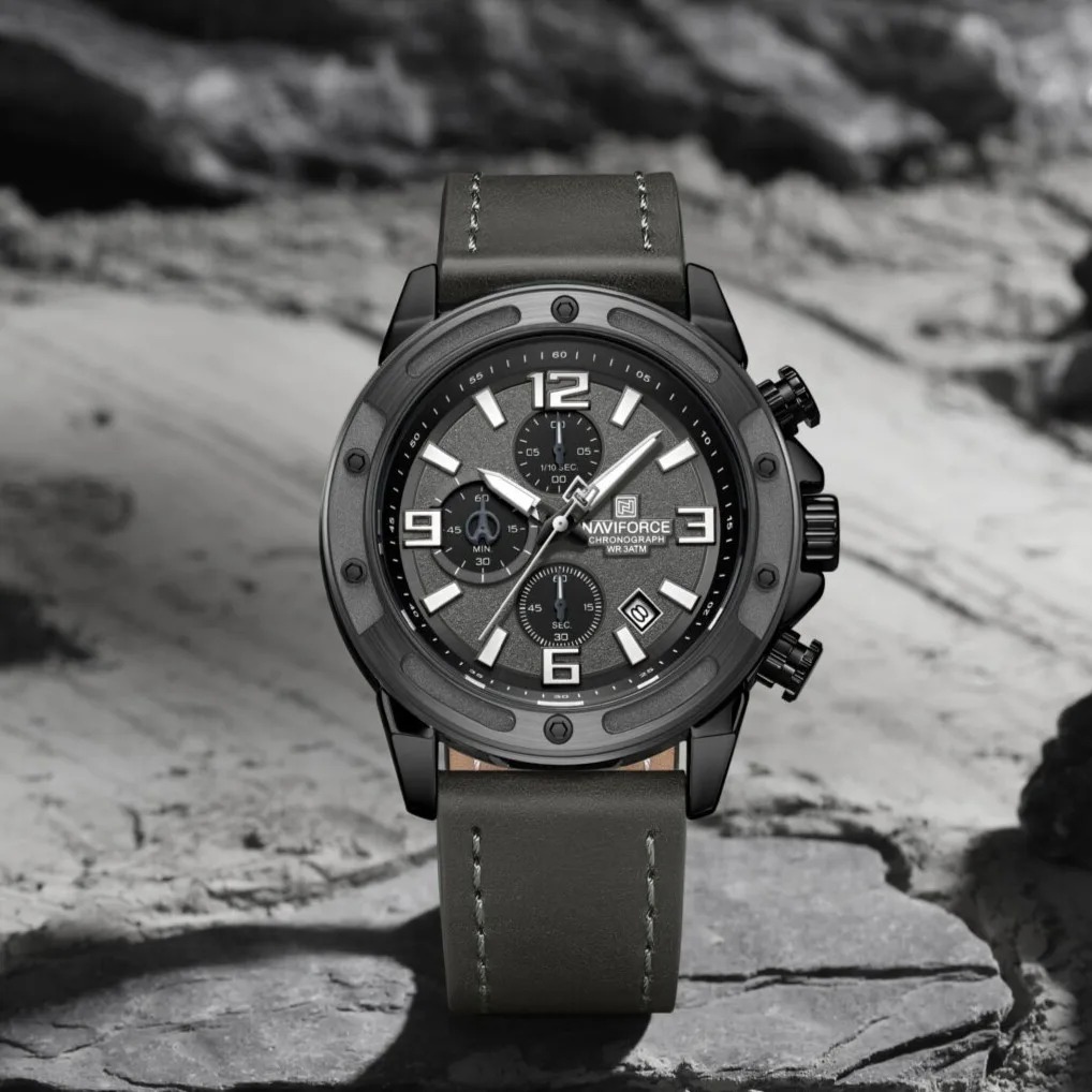 NAVIFORCE NF8074 Men's Stainless Steel Quartz Watch – Ash - Image 2