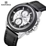 NAVIFORCE NF8075 Men's Stainless Steel Quartz Watch – Silver White