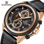 NAVIFORCE NF8075 Men's Stainless Steel Quartz Watch – Rose Black - Image 4