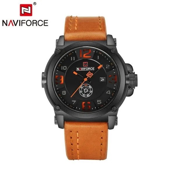 NAVIFORCE NF9099 Men's Stainless Steel Quartz Watch – Orange - Image 1