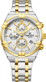 NAVIFORCE NF8042 Men's Two-Tone Stainless Steel Watch – Two-Tone White - Image 2