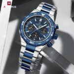 NAVIFORCE NF8049 Men's Stainless Steel Quartz Watch – Silver Blue - Image 3