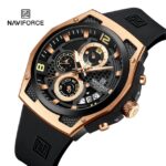 NAVIFORCE NF8051 Men's Stainless Steel Quartz Watch – Rose Black - Image 2