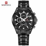 NAVIFORCE NF9089 Men's Stainless Steel Quartz Watch – Black