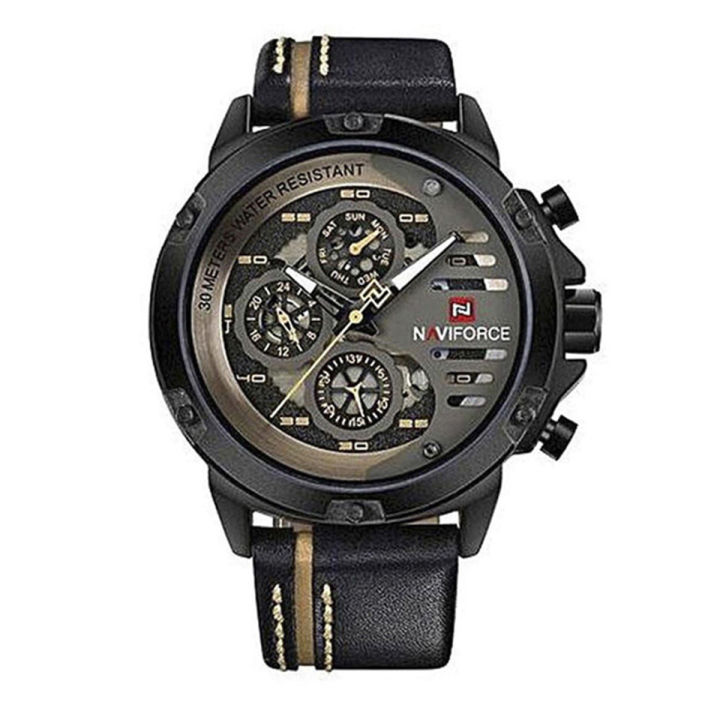 NAVIFORCE NF9110 Men's Stainless Steel Quartz Watch – Black Brown - Image 2