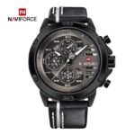 NAVIFORCE NF9110 Men's Stainless Steel Quartz Watch – Black White