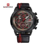 NAVIFORCE NF9110 Men's Stainless Steel Quartz Watch – Black Red