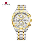 NAVIFORCE NF8042 Men's Two-Tone Stainless Steel Watch – Two-Tone White