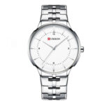CURREN 8321 Men’s Quartz Watch – Silver White