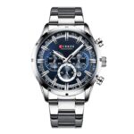 CURREN 8355 Men’s Chronograph Quartz Watch – Silver Blue